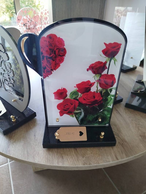 PLAQUE ROSES ROUGES