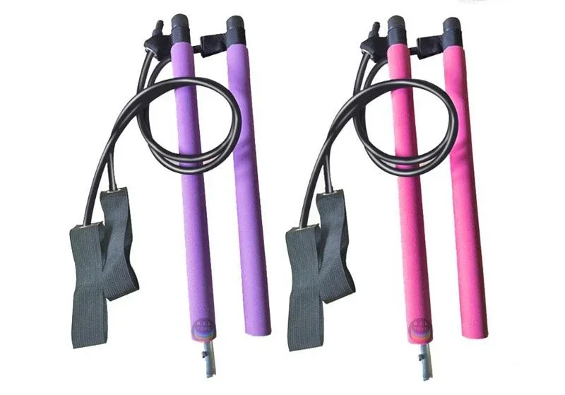 Pilates Bar Kit with Resistance Bands – Portable Adjustable Exercise Stick for Home Gym (UK Seller)
