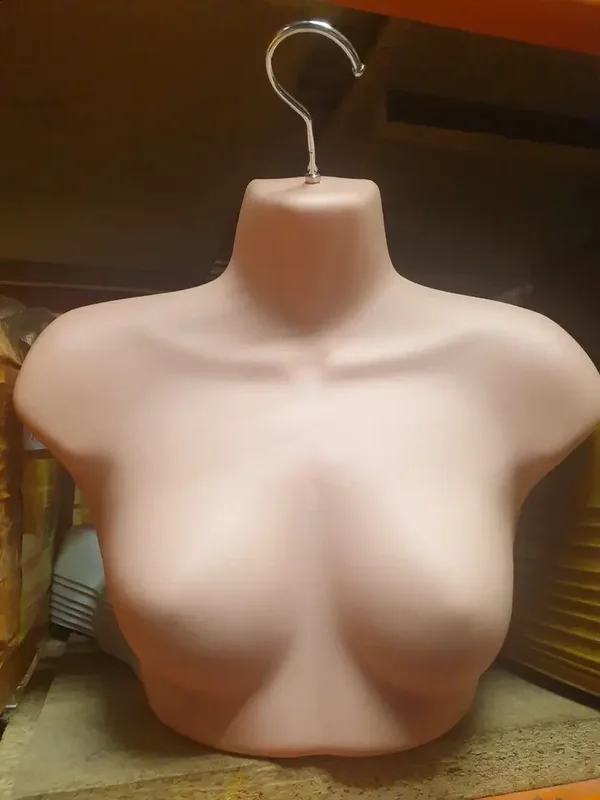 Female Half Body Hanging Mannequin – Bra & Lingerie Display Torso (White/Skin)