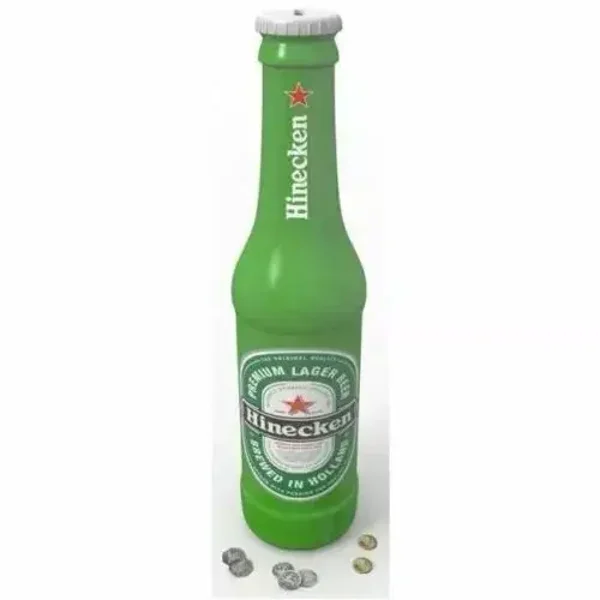 2FT Heineken Style Money Saving Bottle Bank – Large Coin Saver Piggy Bank UK