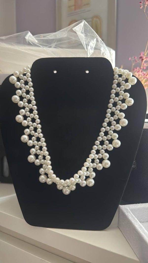Handcrafted Pearl Statement Necklace