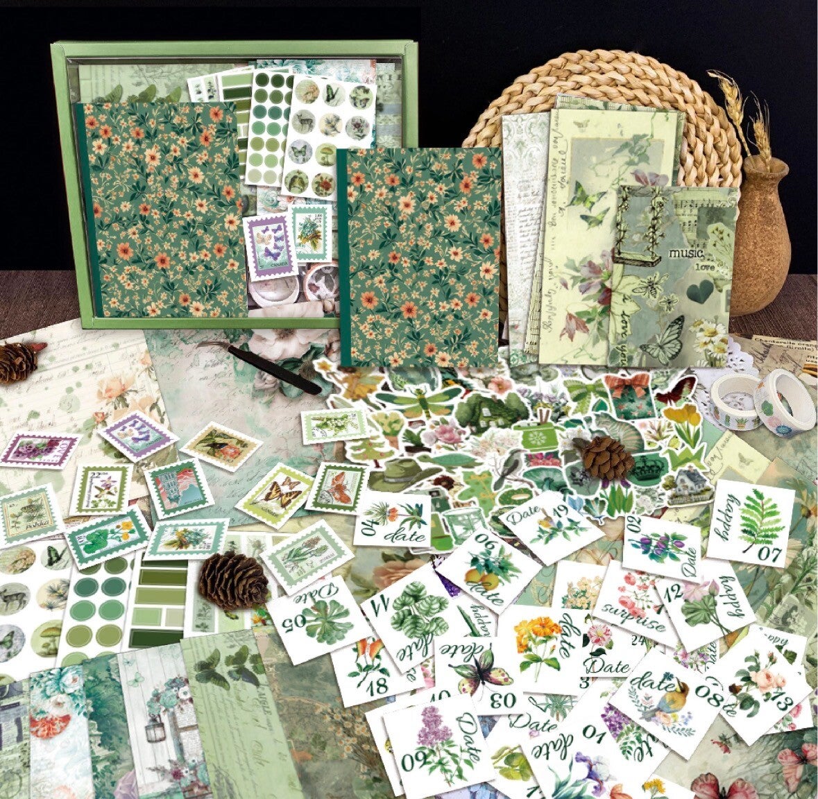 Kreativpaket Scrapbooking / Journaling Material groß