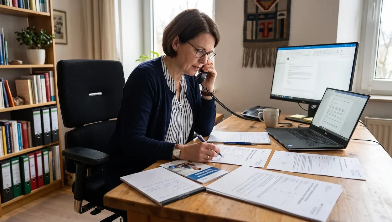 BPerson prüft Unterlagen zur möglichen Kostenübernahme eines ergonomischen Bürostuhls im Homeoffice