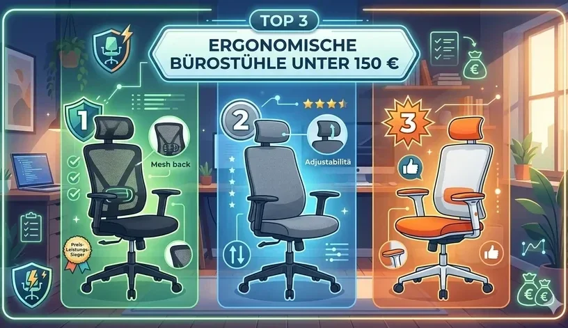 Ergonomische Bürostühle unter 150 Euro im Vergleich
