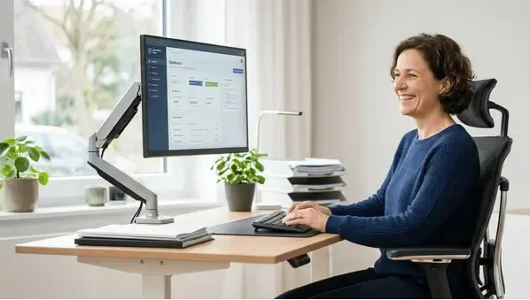 Erfolgreicher Homeoffice Antrag: Bewilligung von ergonomischem Bürostuhl und Schreibtisch durch DRV und Krankenkasse.