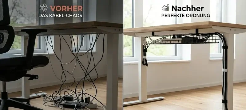 Kabelsalat am Schreibtisch beseitigen