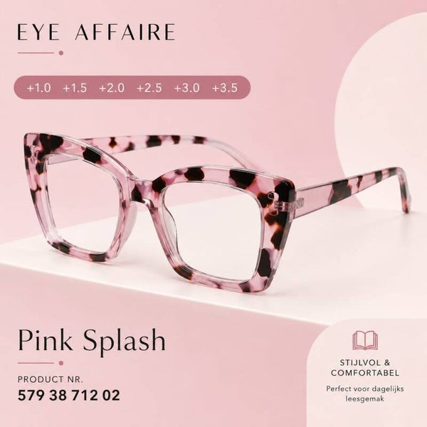 Cat Eye leesbril 😻Pink Splash: Productnummer 579 38 712 02