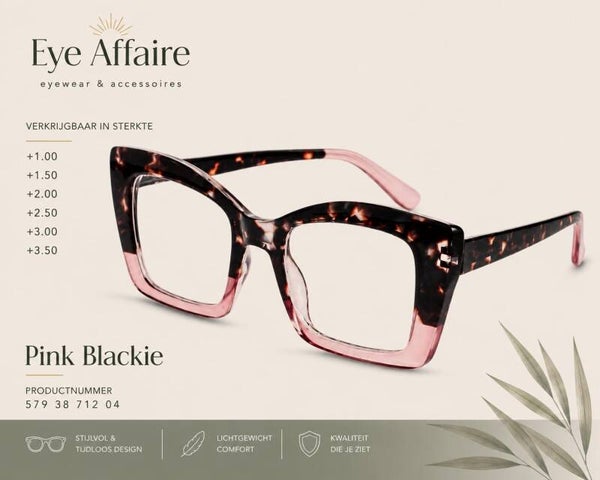 Cat Eye leesbril 😻Pink Blackie: Productnummer 579 38 712 04