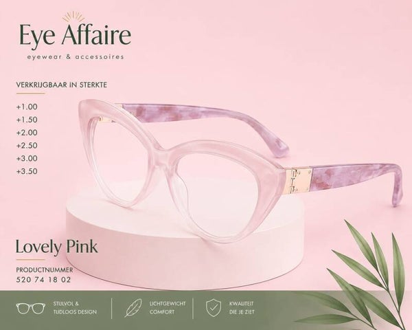 Cat Eye Leesbril 😺Lovely Pink productnummer 520 74 18 02