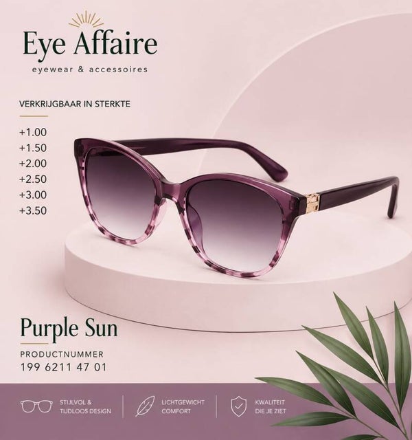 Twee in een lees en zonnebril, 💜 Purple Sun, 199 6211 47 01