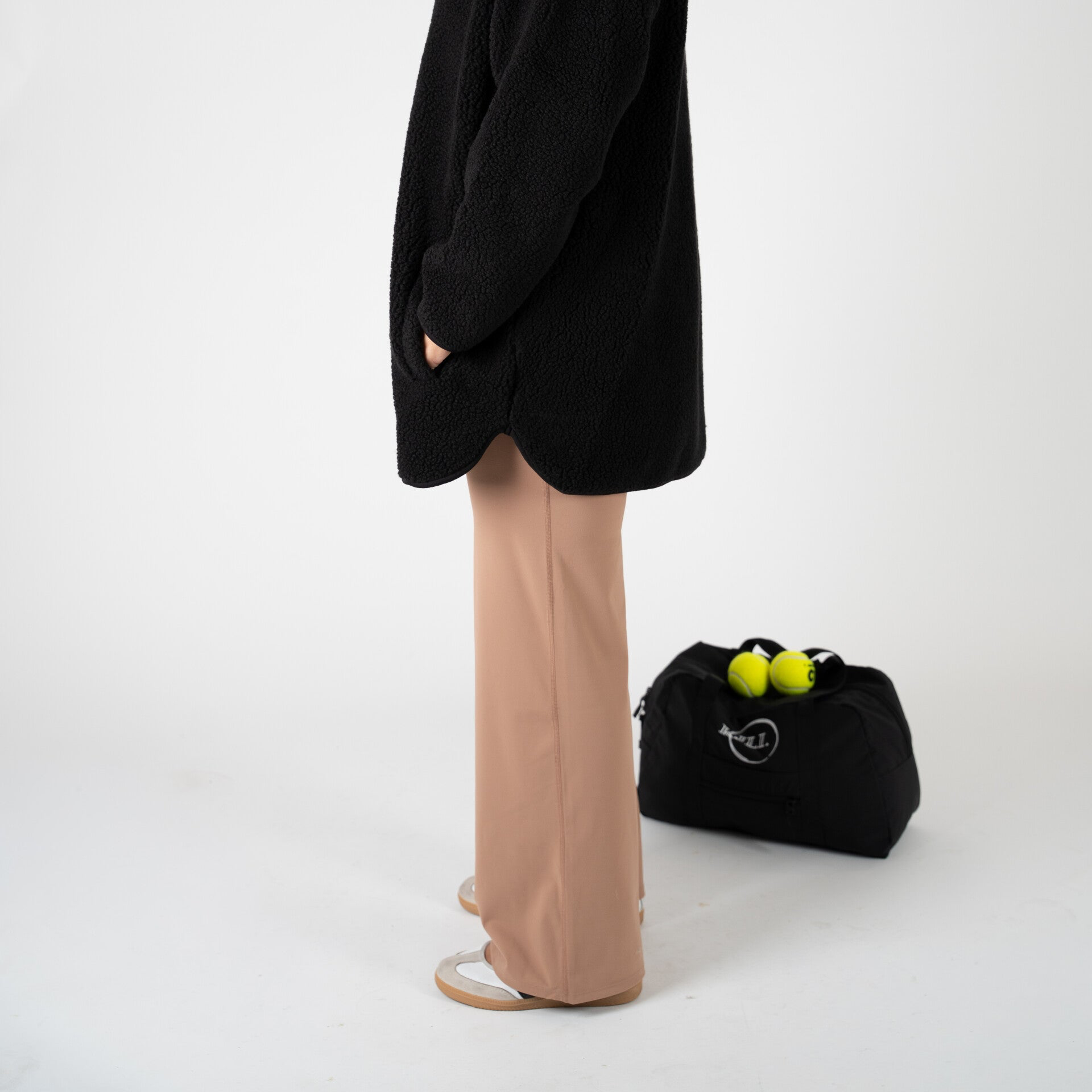 High waist KJLI. Flared pants Beige