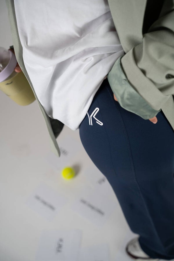 High waist KJLI. Flared pants navy