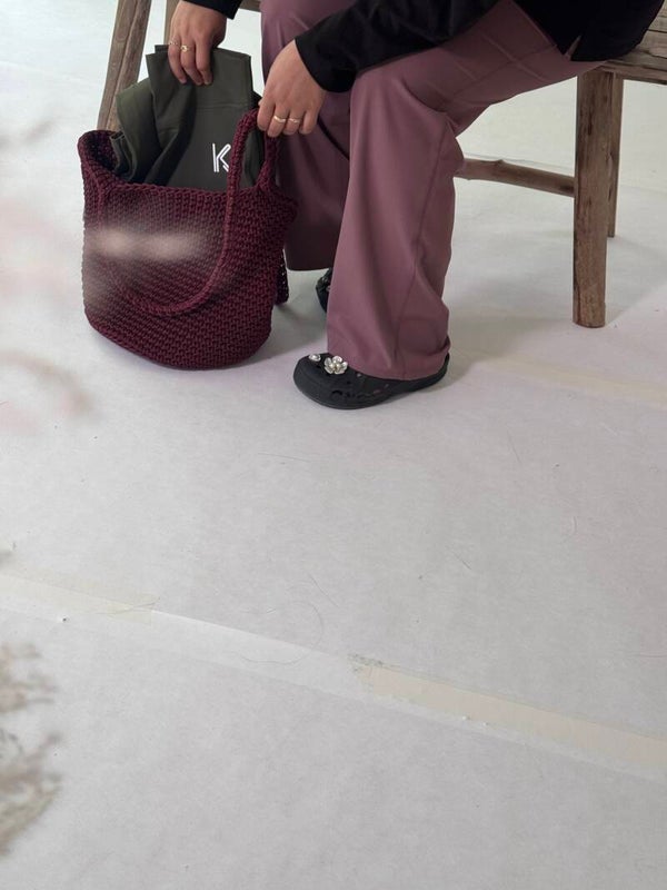 High waist KJLI. Flared pants purple