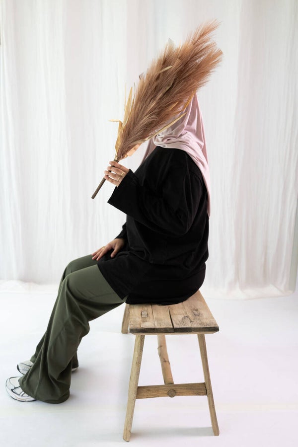 High waist KJLI. Flared pants khaki green
