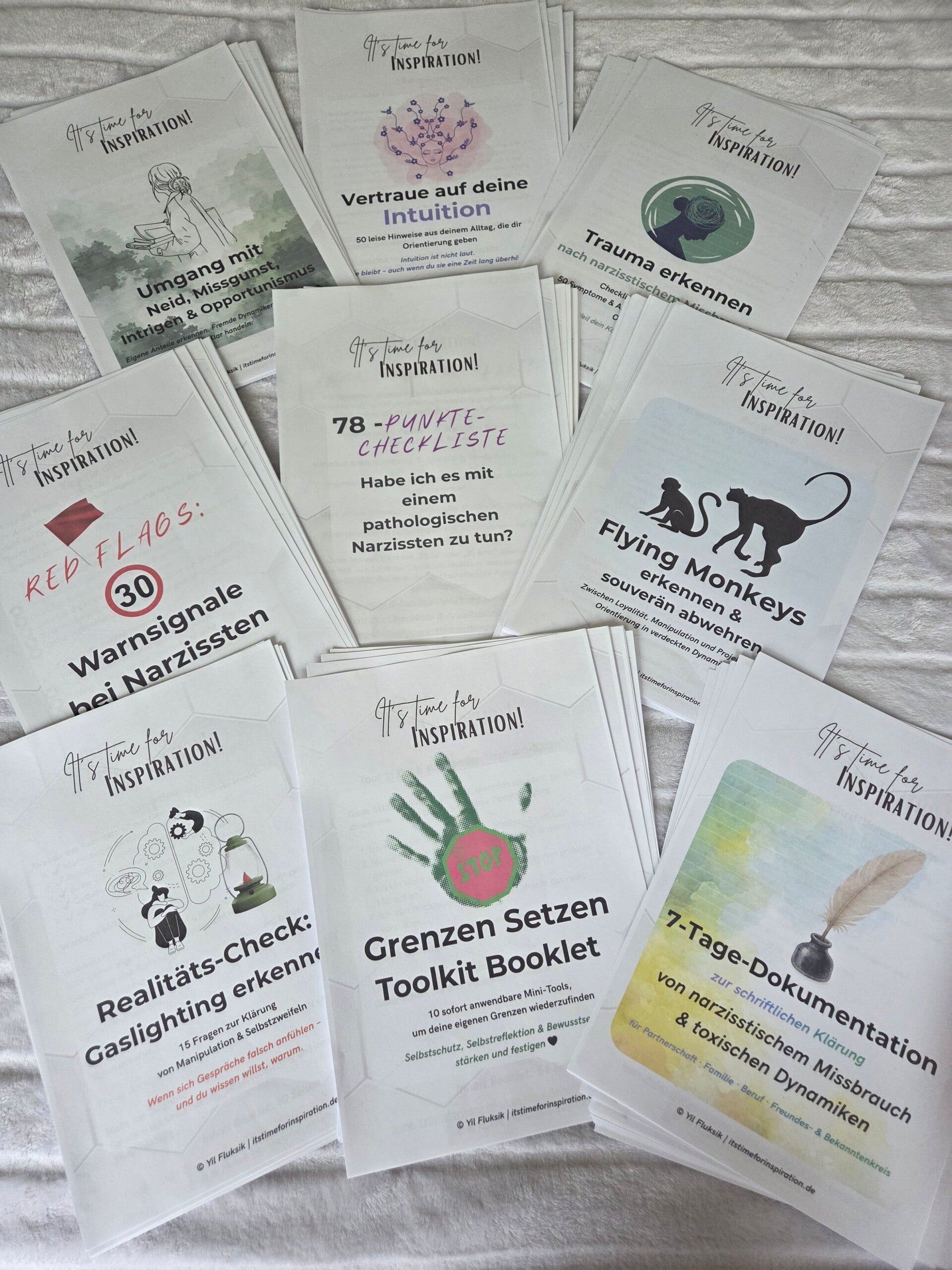 Bundle Selbstschutz & Orientierung 🖤 Hilfe zur Selbsthilfe 🖤 10 ausdruckbare Arbeitsmaterialien - Narzissmus und toxische Dynamiken von Yil Fluksik, Autorin | pdf, Sofort-Download