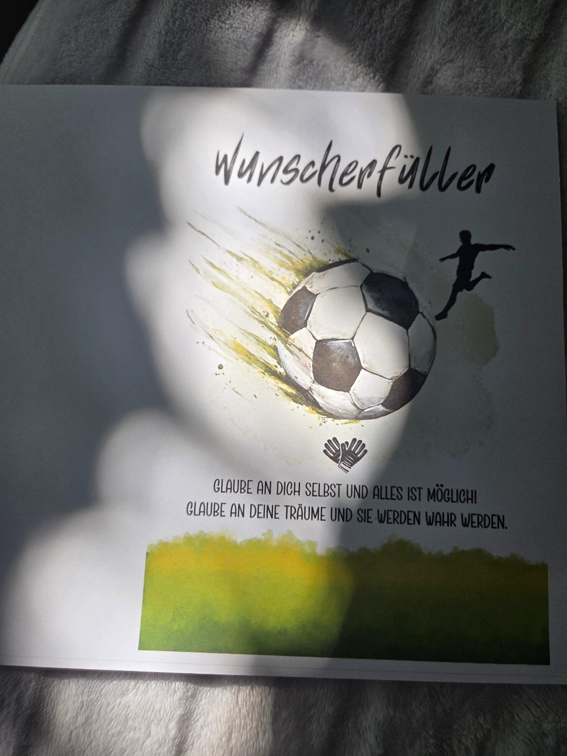 Fußball Wunscherfüller DIY Klappkarte Geldgeschenk | A6 Grusskarte zum Ausdrucken 14,8 cm x 21 cm | Karte selber basteln | Geschenk für Jungen & Fußballer | Last-Minute-Geburtstagsgeschenk Sofort-Download pdf-Datei