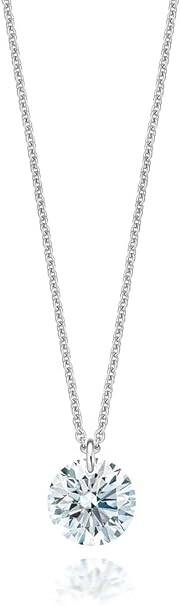Lab Grown Diamant Schmuck Flying Diamond Kette, Silber 925, VVSI 0,25ct Damen Diamant Halskette