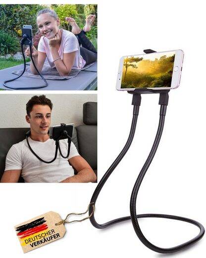 FLEXD-X Handy Halterung Handy-Halterung, (Handy Halter Flexibel für Nacken / Tisch - Handyhalterung Bett) ANTI-BRUCH-GARANTIE - Wir sind vom FLEXD-SMART überzeugt und schenken dir eine 3-jährige Garantie für den Handy Ständer. Die beste Handy Halterung, d