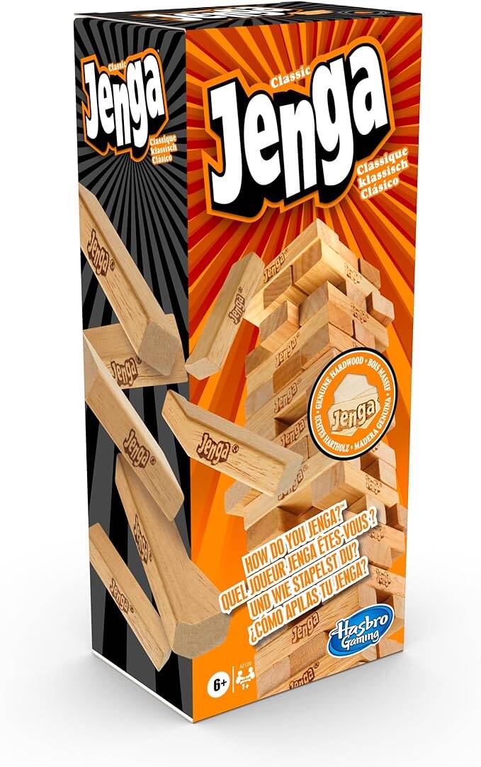 Hasbro Gaming Jenga Classic, Children's Game That Promotes The Speed of Reaction, from 6 Years