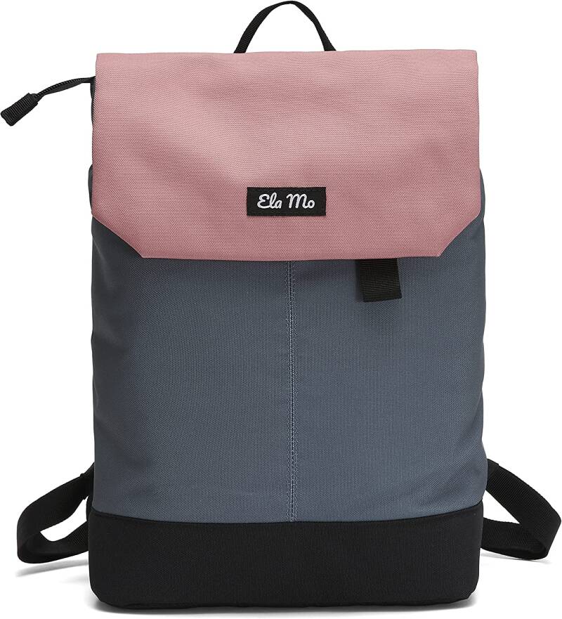 Ela Mo Rucksack Damen - Schön u. Durchdacht - Daypack mit Laptopfach & Anti Diebstahl Tasche für Ausflüge, Uni, Schule u. Büro (Salmon)