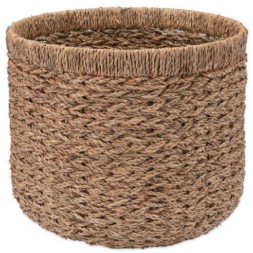 Decorasian Aufbewahrungskorb Vielseitiger Korb aus nachhaltigem Seegras (1 St), Handgeflochtener Allzweckkorb, Ideal als Wäschekorb & Übertopf, Ø 40cm FLEXIBLE GRÖßENWAHL - Mit einem Durchmesser von 40cm erfüllt der Korb diverse Anforderungen und passt si