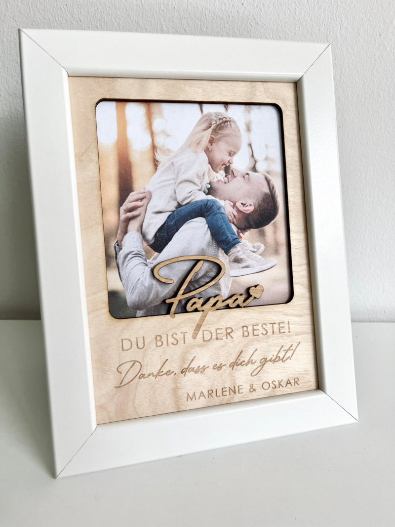 Geburtstagsgeschenk für Papa - Du bist der Beste! Holzbild mit persönlicher Gravur. Danke Papa, Ostergeschenk Papa ist der Beste Handgefertigt Verschickt von einem Kleinunternehmen in  Deutschland  Materialien: Holz  Geschenkverpackung möglich Dieser Vate