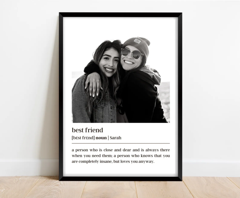 Beste Freundin Definition Poster Mit Foto Personalisiert Bild Fotoposter Schwarz-Weiß Freundschaft Beste Freundin Geschenk DIE BEARBEITUNGSZEIT FÜR DIE DIGITALE DATEI BETRÄGT NUR 1-2 ARBEITSTAGE.  ERSTELLT ∙ MIT ∙ LIEBE ∙ ZUM ∙ DETAIL  Bist du auf der Suc