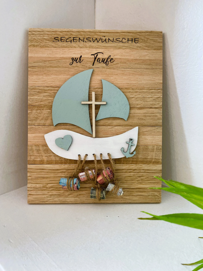 Taufe, Geldgeschenk, Holz, Boot, Geschenk zur Taufe, Glaube, Liebe, Hoffnung, Taufgeschenk ☆☆☆☆ Du möchtest etwas Besonderes zu einer Taufe verschenken? Dann bist Du hier genau richtig! ☆☆☆☆  ☆☆ Perfekt, wenn man ein Geldgeschenk toll verpacken möchte ☆☆ 