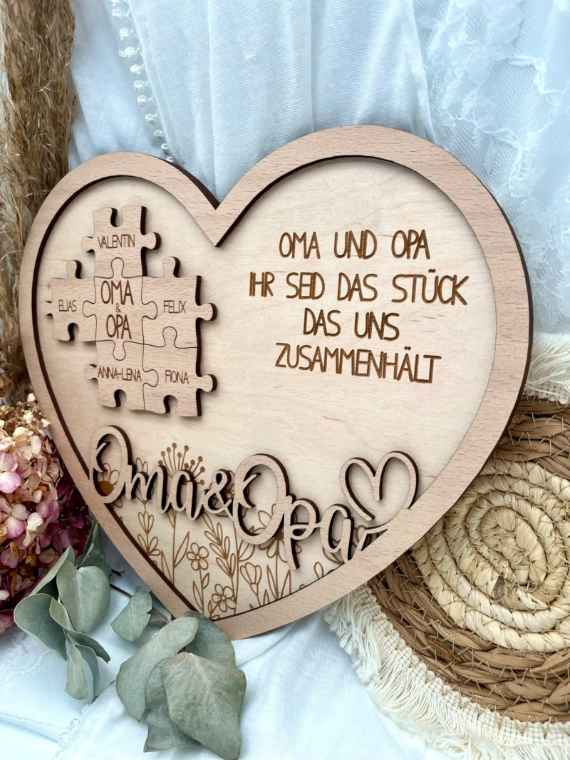 Geschenk für Oma und Opa. Weihnachtsgeschenk Großeltern personalisiert. Geschenk Oma&Opa mit Namen der Enkelkinder. Geschenk von Enkelkinder