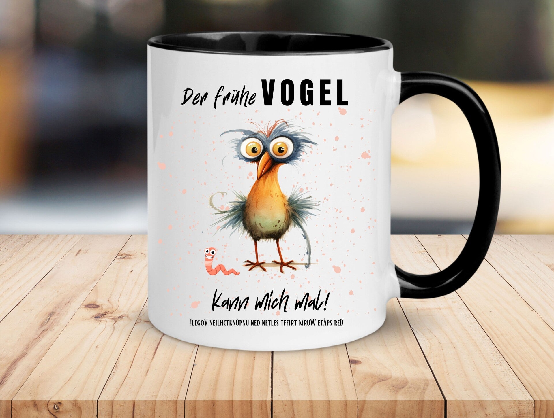 Der frühe Vogel kann mich mal! lustiges Kaffeebecher | Tee Becher für Schlafmützen | Witzige Morgentasse für späte Vögel