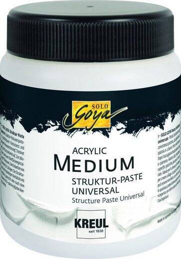 Künstlerstift Kreul Solo Goya Acrylic Medium Struktur-Paste Farbe: Universal Menge: 250 ml Zur plastischen, pastosen Oberflächengestaltung mit Strukturen geeignet und als Grundiermedium verwendbar Ideal für Gestaltungen mit dem Künstlermalmesser und struk