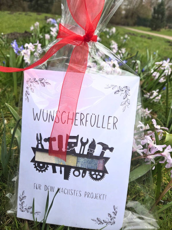 Handwerker Geldgeschenk Karte A6 DIY Klappkarte | Für Dein nächstes Projekt | Grußkarte zum Ausdrucken 14,8 cm x 21 cm | Karte selber basteln | Geburtstagswünsche Last-Minute-Geschenk | Vorlage Sofort-Download pdf-Datei