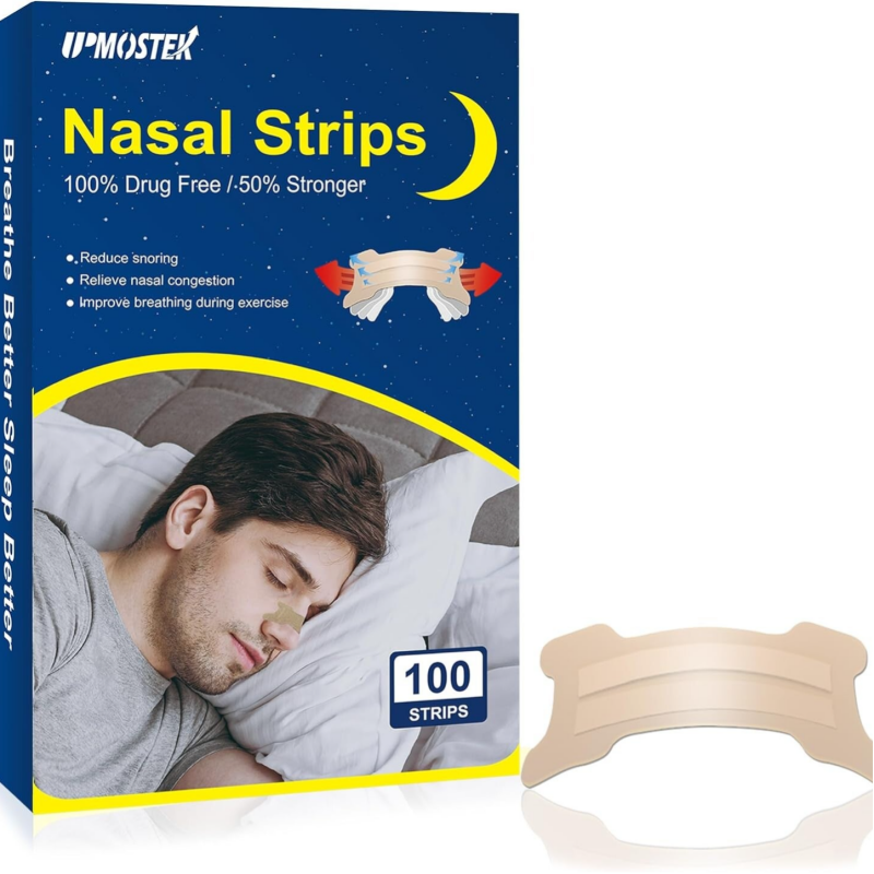 100 Stück Nasenpflaster Schnarchen, Extra Starke Anti Schnarch Nasal Strips Besser Atmen, Lindern Eine Verstopfte Nase Aufgrund Schnupfen, Allergien, Nasenstrips für Sport Und Schlaf (Groß: 71mmx25mm)