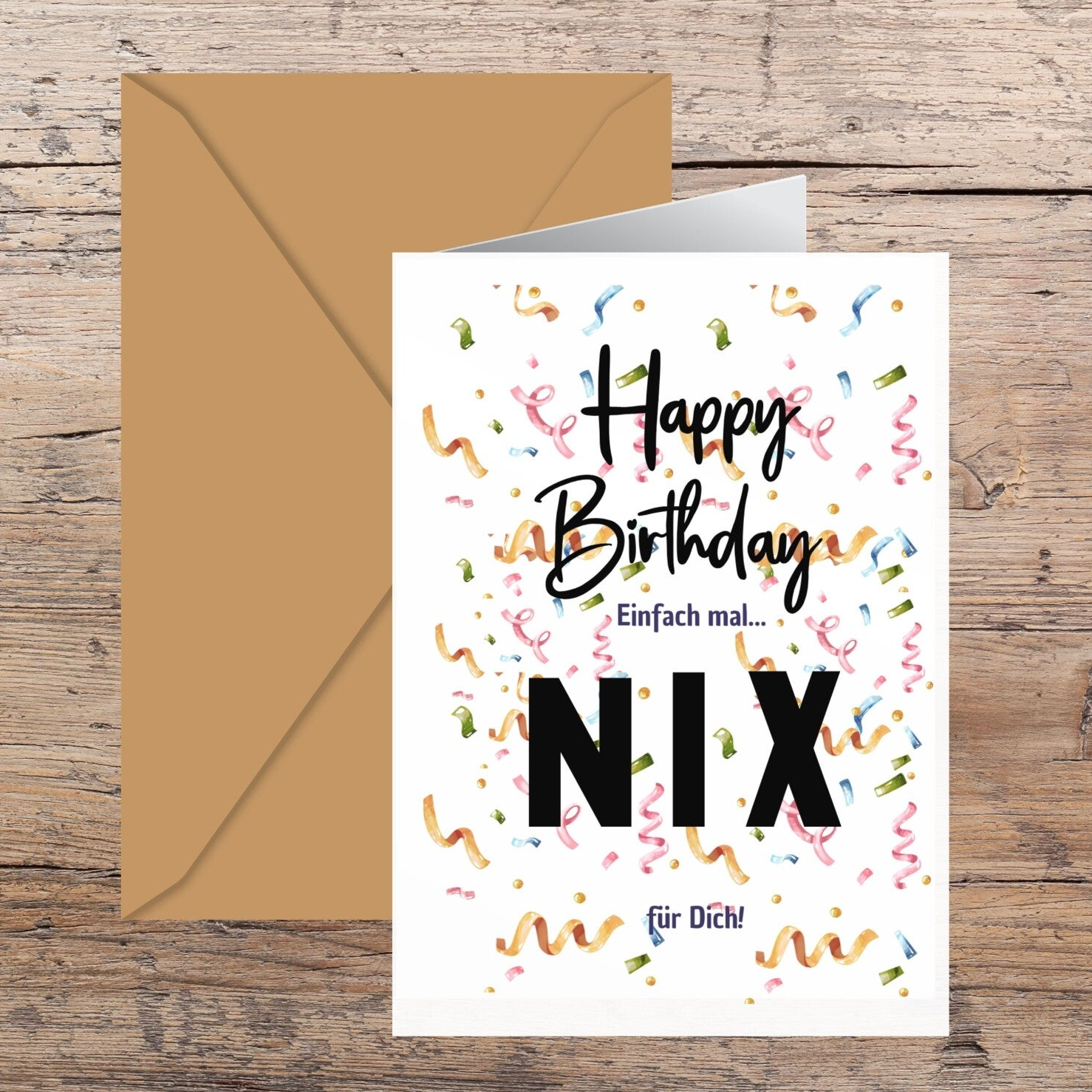 Happy Birthday! Einfach mal NIX für Dich Geburtstagskarte | Klappkarte zum Ausdrucken A6 | 14,8 cm x 21 cm | Karte selber basteln | Grußkarte Last-Minute-Geburtstagsgeschenk Sofort-Download pdf-Datei