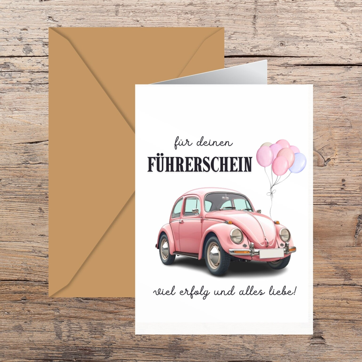 Für Deinen Führerschein DIY Klappkarte Geldgeschenk | Geld für neues Auto Grusskarte zum Ausdrucken 14,8 cm x 21 cm | Karte selber basteln | Geburtstagswünsche Geburtstagskarte Last-Minute-Geschenk Sofort-Download pdf-Datei