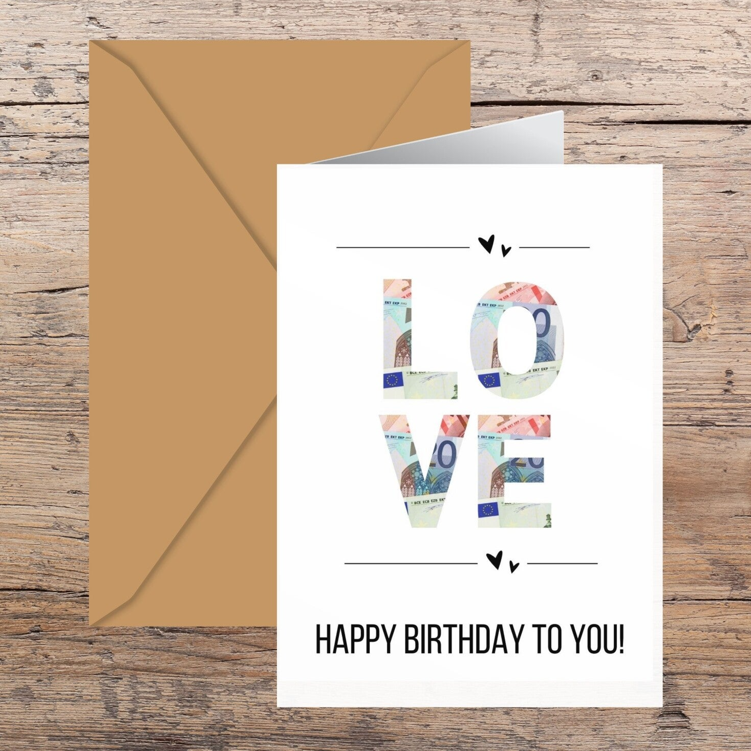 LOVE Geburtstagskarte Happy Birthday to you! | DIY Klappkarte zum Ausdrucken A6 | 14,8 cm x 21 cm | Karte selber basteln | Last-Minute Geburtstagsgeschenk Sofort-Download pdf-Datei