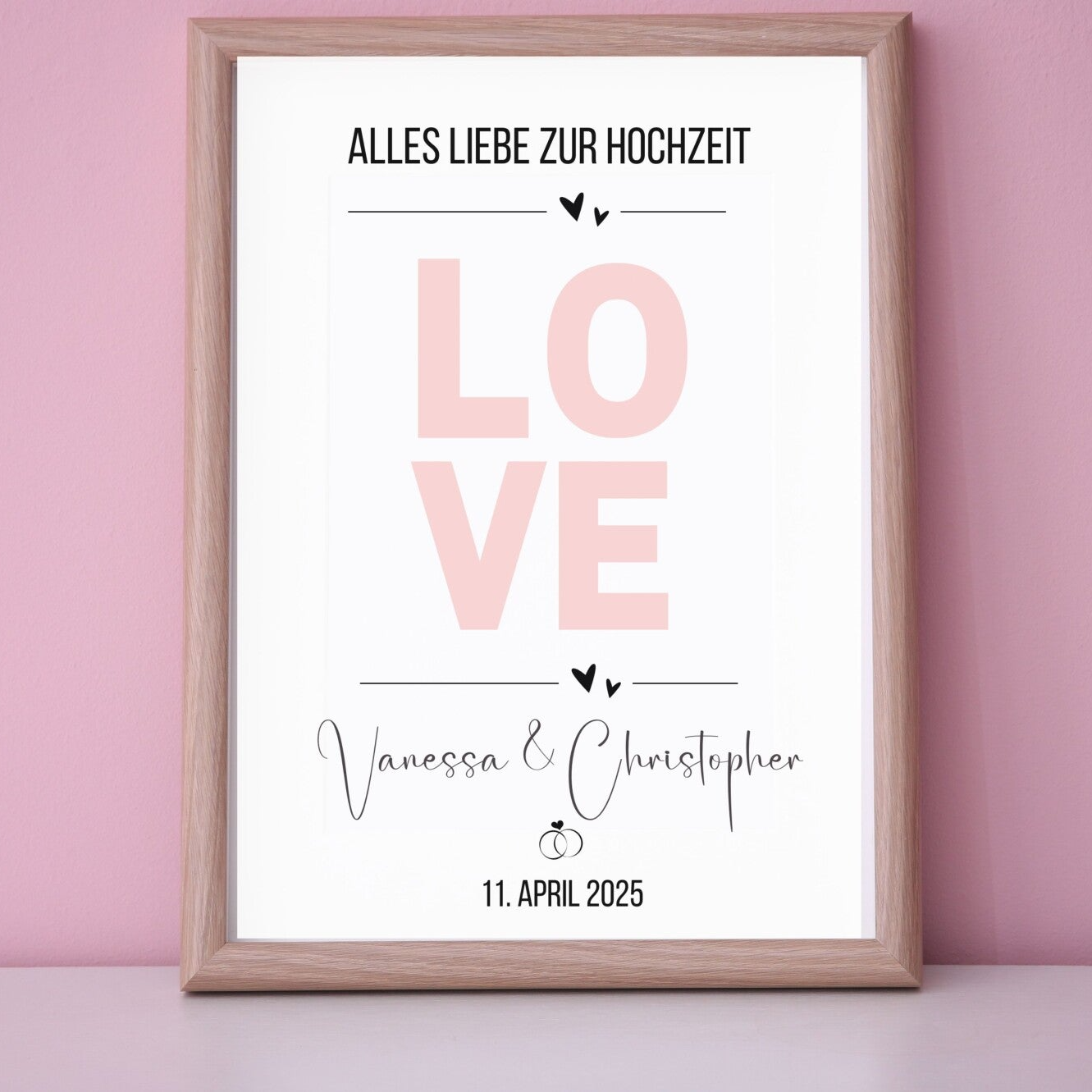 Geldgeschenk zur Hochzeit personalisierbares Poster A4 | Love Geschenk zur Hochzeit | DIY Hochzeitsgeschenk Personalisierung | Brautpaar Geldgeschenkidee