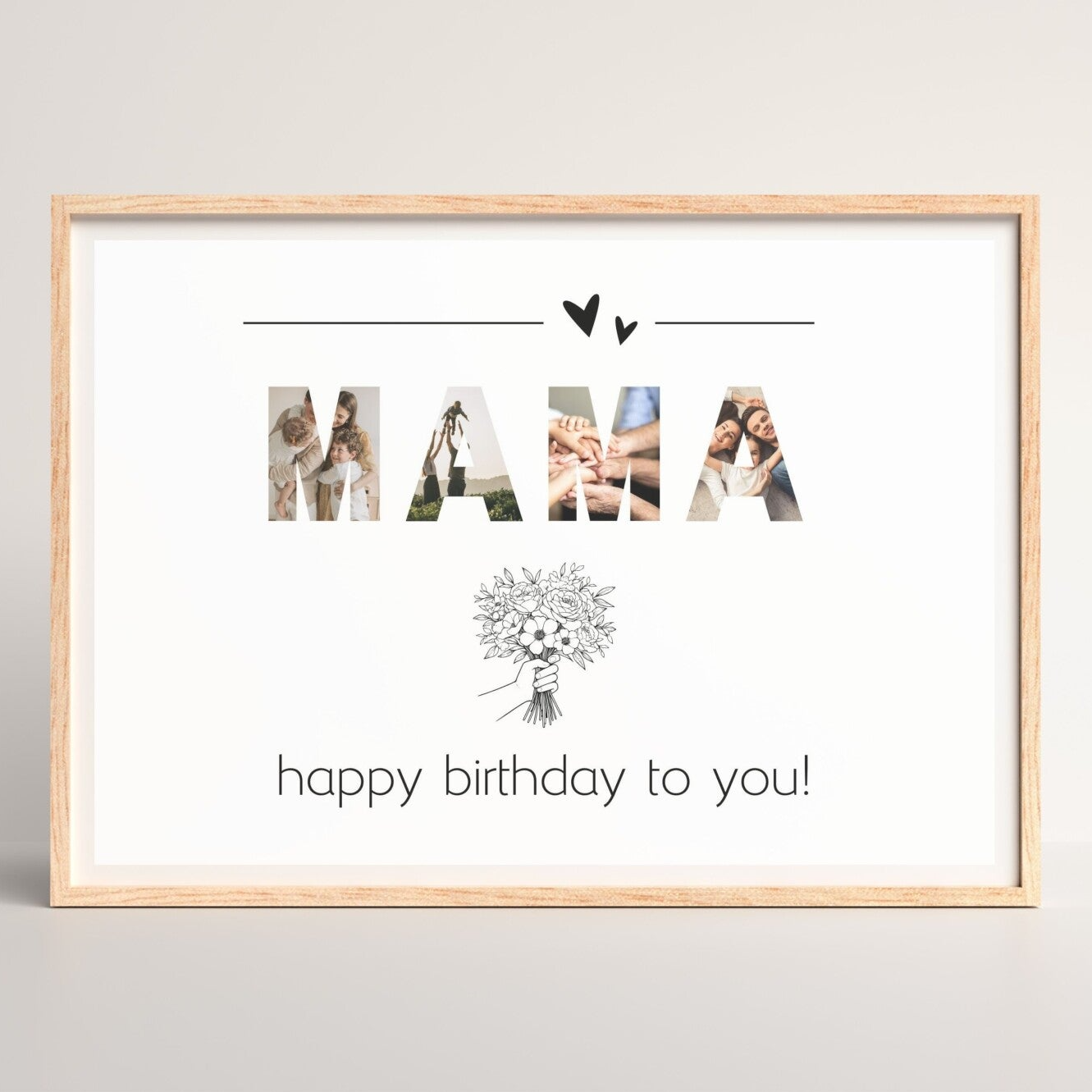 MAMA Poster A4 Geburtstagsgeschenk Muttertag | druckbares Geldgeschenk Wandbild Foto Poster | schnelle DIY Vorlage Last-Minute-Geschenke | Sofort-Download png-Datei