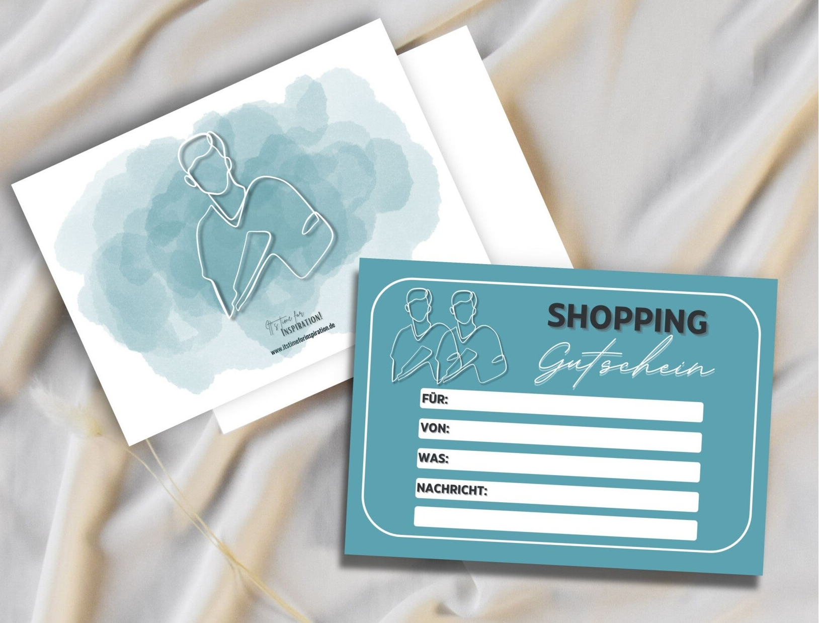 Shopping-Gutschein für alle Anlässe | Lineart-Design A6 zum Ausdrucken 14,8 - 10,5 cm | DIY Gutscheinkarte selber machen | Last-Minute-Geschenk | Druckvorlage Sofort-Download png-Datei