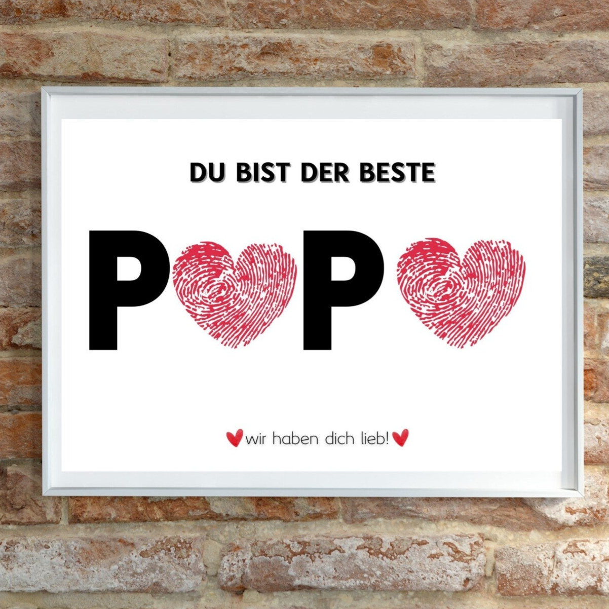 Bester PAPA  Print Poster A4 Geschenk zum Vatertag Geburtstagsgeschenk | druckbares Wandbild für kreative Kinderhandabdrücke oder Fingerabdrücke | schnelle DIY Vorlage Last-Minute-Geschenke | Sofort-Download png-Datei
