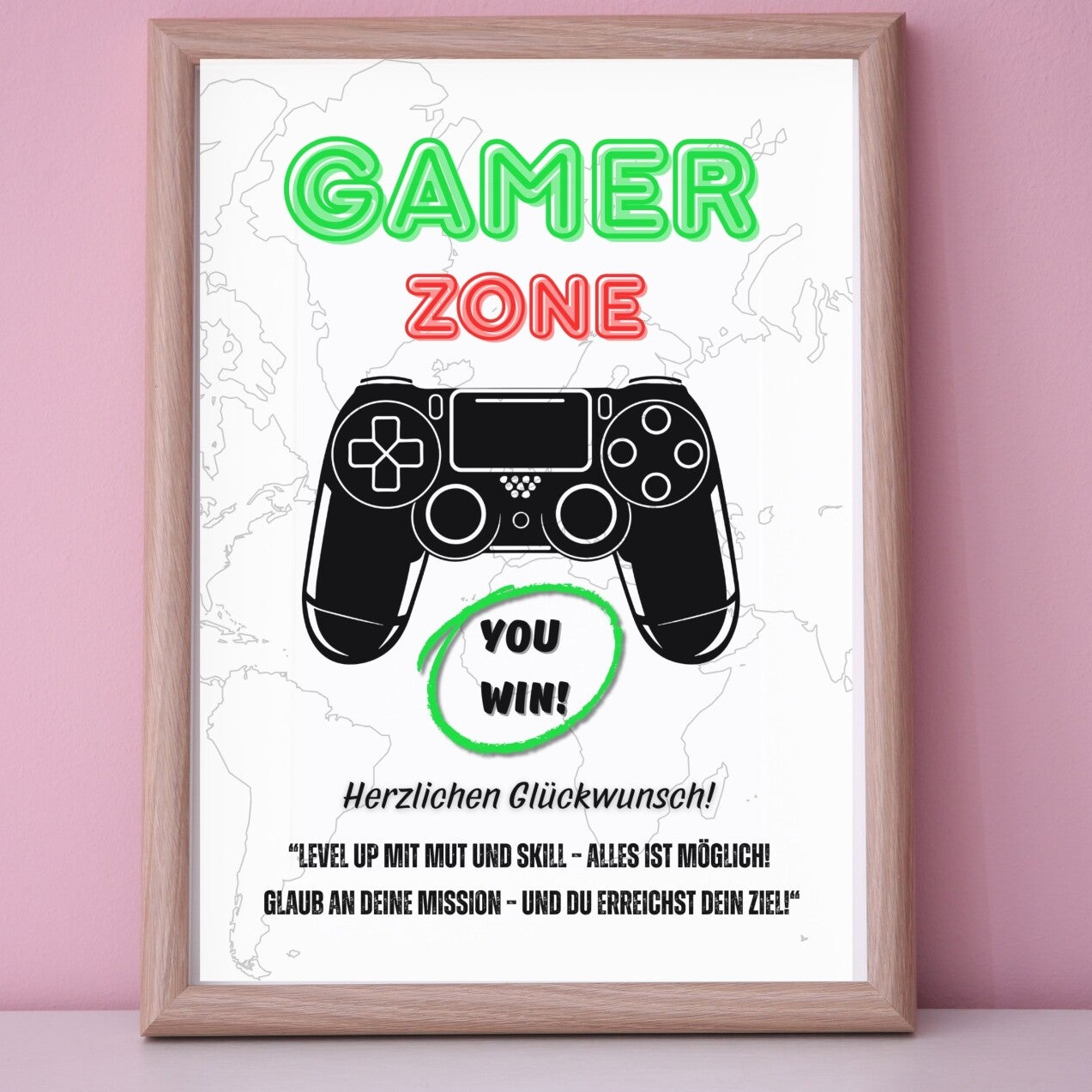 Gamer Zone Poster A4 | Gaming Konsole Geldgeschenk Wandbild | Gamer Geburtstagsgeschenk Printable  DIY Vorlage Geschenk Inspiration | Sofort-Download png-Datei