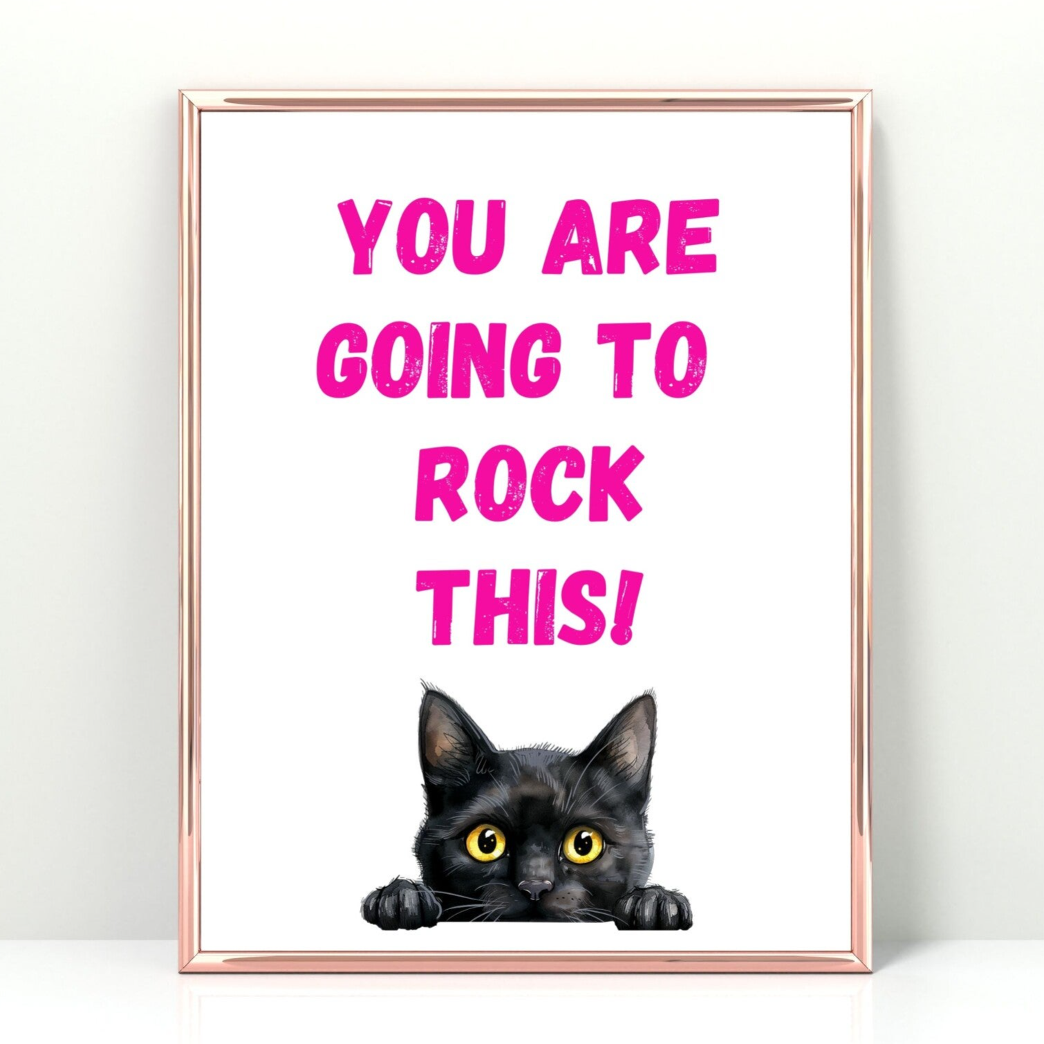 You are going to rock this! lustiges Motivationsposter Katzen Poster A4 | Business Geburtstagsgeschenk | dekorative Wanddeko für Büro, Home Office & Wohnräume | Sofort-Download png-Datei