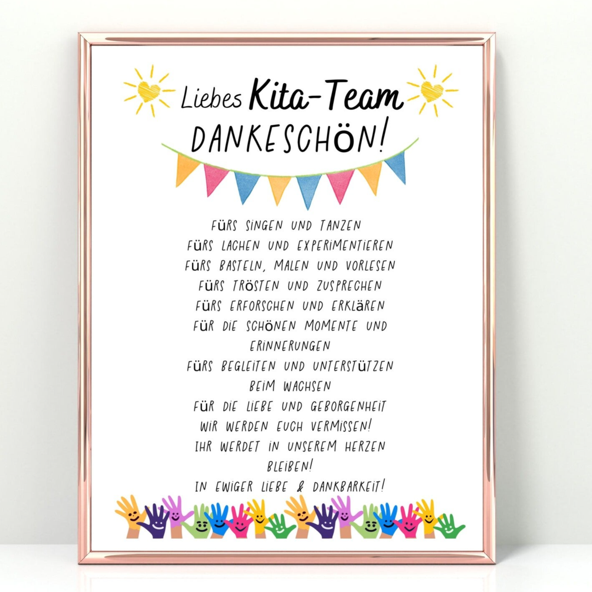 Abschiedsgeschenk Kita-Team | Dankeschön Poster Kindergarten