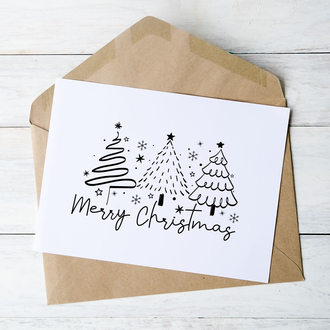 DIY Klappkarte Merry Christmas zum Ausdrucken 14,8 cm x 21 cm | DIY Weihnachtskarte basteln | Last-Minute-Geschenk Sofort-Download pdf-Datei