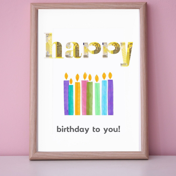 Happy Birthday to you! A4 Print Poster | Geldgeschenk DIY-Geschenk zum Geburtstag | Geschenk Inspiration | Geldgeschenkidee | Sofort-Download