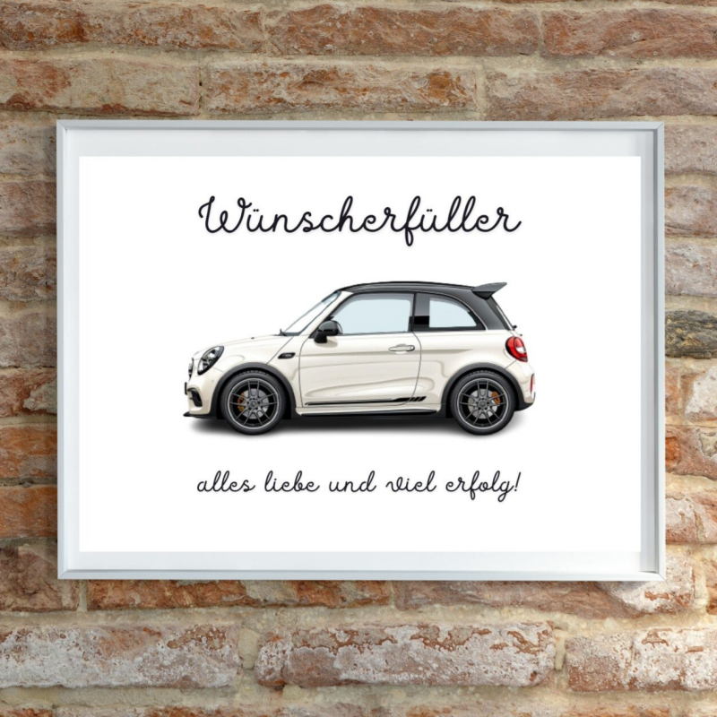 Wunscherfüller Geldgeschenk für Führerschein & Auto Printable A4 Poster | Geldgeschenk für Auto | Geburtstagsgeschenk DIY Vorlage | Sofort-Download png-Datei