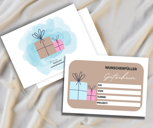 Gutschein Wunscherfüller Geburtstag | A6 zum Ausdrucken 14,8 - 10,5 cm | DIY Gutscheinkarte selber basteln | Last-Minute-Geschenk für alle Anlässe für Männer & Frauen | Sofort-Download png-Datei