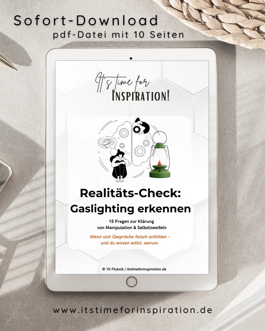 Gaslighting erkennen - Realitäts-Check | Dein Booklet für mehr Klarheit und Orientierung im Umgang mit toxischen und narzisstischen Mitmenschen | 10 Seiten erstellt von Yil Fluksik, Autorin | pdf, Sofort-Download
