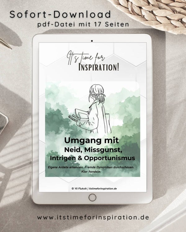 Umgang mit Neid, Missgunst, Intrigen & Opportunismus | Booklet & Arbeitsblatt | 17 Seiten erstellt von Yil Fluksik, Autorin | pdf, Sofort-Download