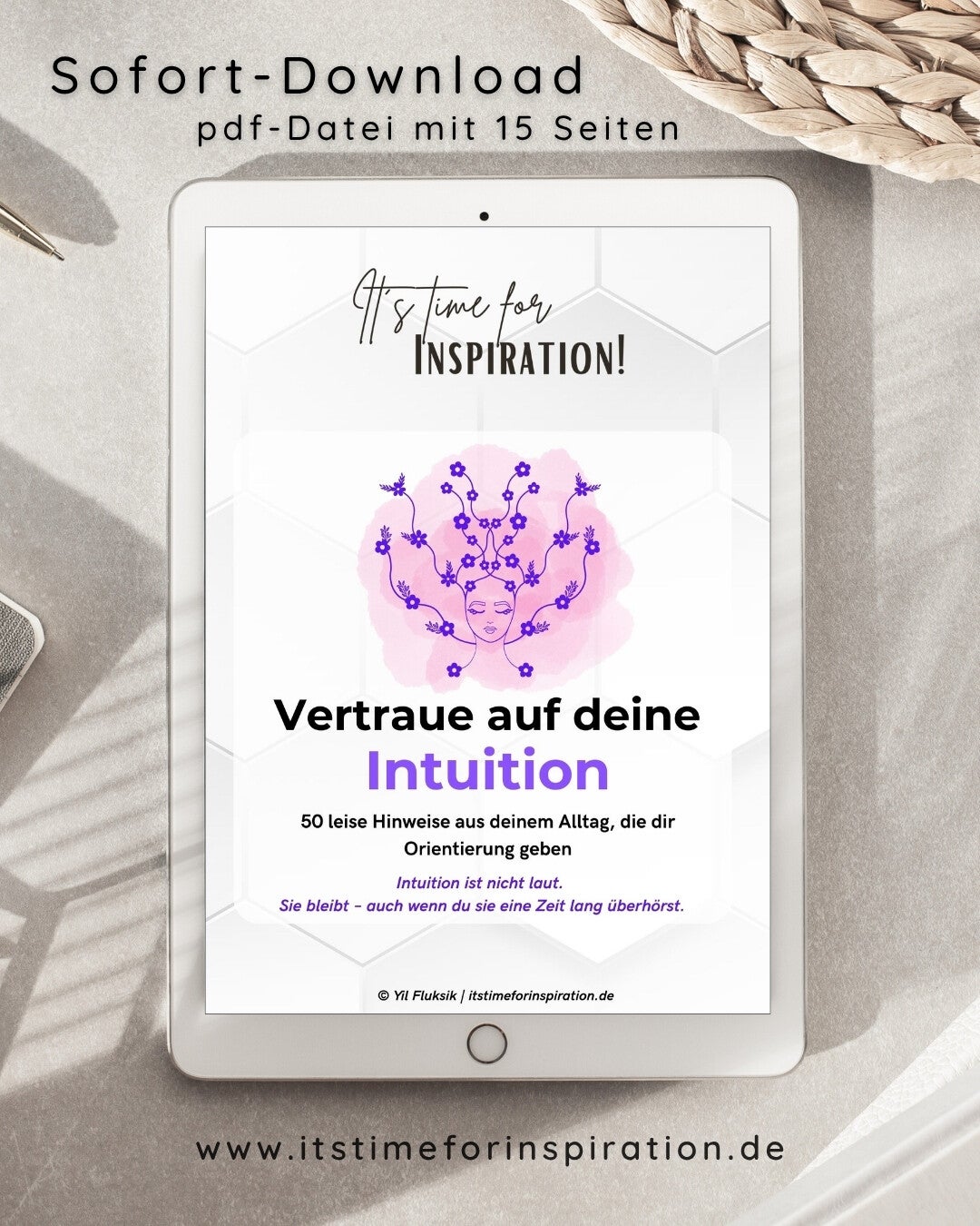 Vertraue auf deine Intuition🖤| Booklet & Arbeitsblatt | 15 Seiten erstellt von Yil Fluksik, Autorin | pdf, Sofort-Download